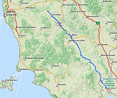 Streckenabschnitt Castelfiorentino - San Lorenzo Nuovo  