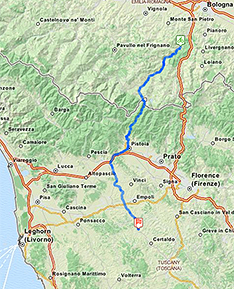 Streckenabschnitt Marzabotta - Castelfiorentino