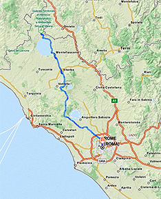 Streckenabschnitt San Lorenzo Nuovo - Rom