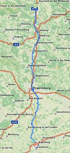 Streckenabschnitt Plauen - Weiden