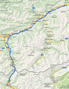  Streckenabschnitt Wörgl (Östereich) -  Sterzing (Italien)